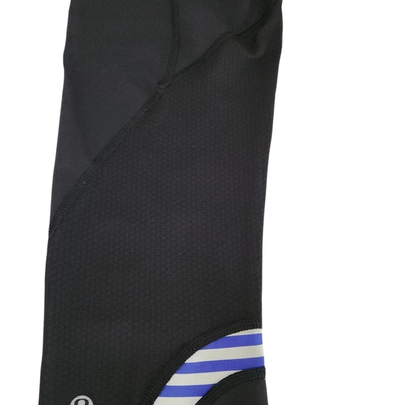 LULULEMON Run: Inspire Crop II Black / Pigment Blue White Narrow Bold size 6 - Picture 3 of 14